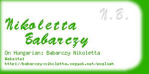 nikoletta babarczy business card